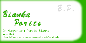 bianka porits business card